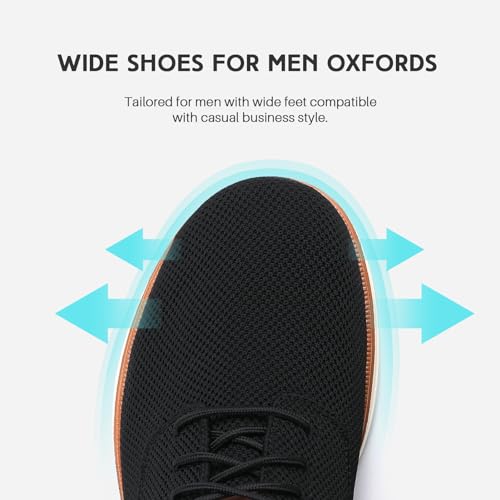 VILOCY Men's Wide Casual Dress Oxfords Business Shoes Fashion Sneakers Mesh Breathable Comfortable Walking Shoes3