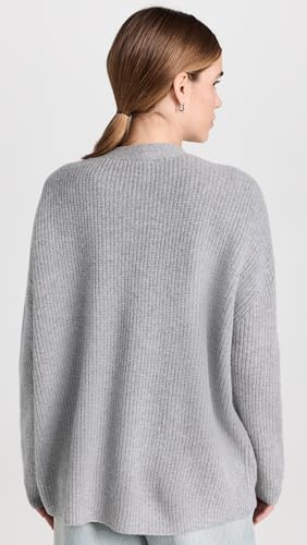 Women's Cashmere Cocoon Cardigan, Heather Grey, L3