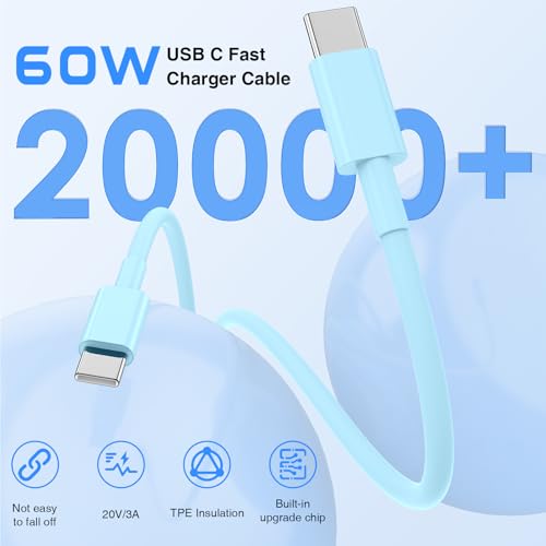 QZIIW Super Fast Charger Type C,60W Colorful Mixed USB C Fast Charger Block — view 5