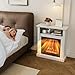 Bonnlo 30''H Freestanding Electric Fireplace Stove w/Remote & Timer, Realistic Fake Fireplace Heater w/ 6 Flame Colors, 5 Flame Brightness & Wood Mantel for Indoor Home Bedroom Living Room, 1400W