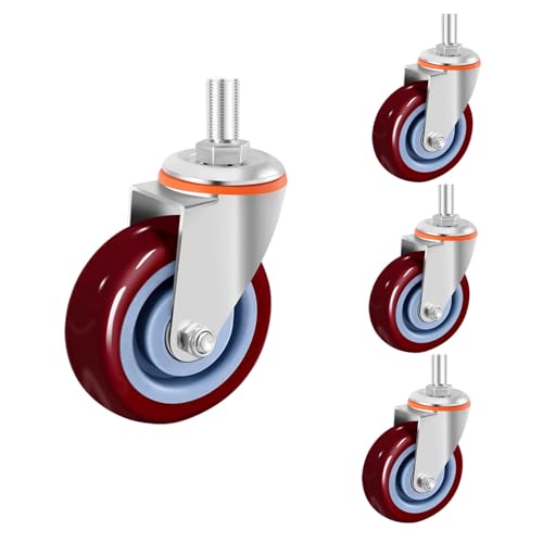 Aenmezen 4C` M10 M12 M16 lWt Xe LX^[ u[Lt 360x]LX^[ ׏d300 kg mCYȂ PU ԗ 4Zbg J[gƋp(Swivel,M16*30mm)