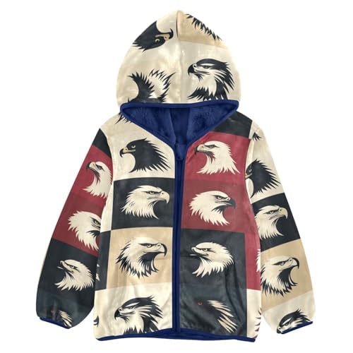 Falcon Silhouette Girls Fleece Jacket Girls Fall Jacket Girls Zip Up Hoodie Girls Sherpa Jacket 2-10T