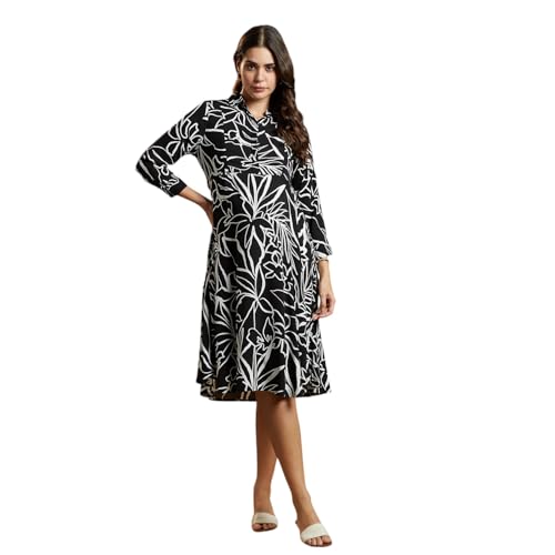 Image of MomToBe Womens Fit And Flare Knee-Length Rayon Maternity /Pregnancy /Easy Breastfeeding /Western Dress with Zippers for Nursing Pre and Post Pregnancy