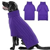 Picture of OUOBOB Large Breed Dog Sweaters, Warm Winter Fall Dog Sweaters for Dog Girls Boys, Turtleneck Dog Knitwear,Doggie Christmas Sweater,Pet Sweatshirt Clothes Outfit Knit Great Dane,Doberman(Purple XXXXL)