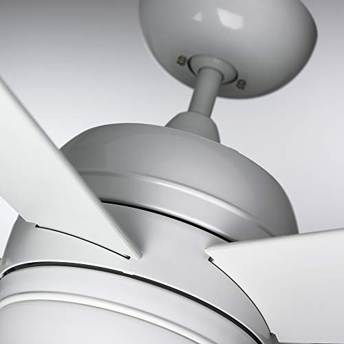 Atomical Led Indoor Ceiling Fan With Light Kit | 52 Inch Lighting Fixture With 4-Speed Remote Control | Shatter Resistant Glass Shade With 5 Blades, Appliance White #TOP2