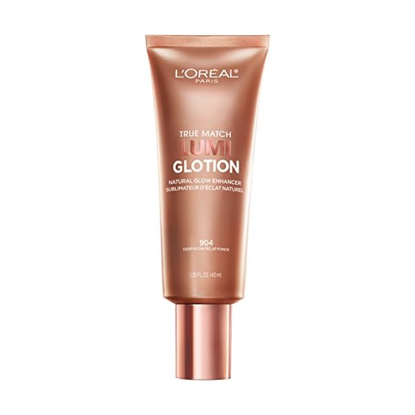 LOreal-Paris-Makeup-True-Match-Lumi-Glotion-Natural-Glow-Enhancer-Lotion-Deep-135-Ounces L'Oreal Paris Makeup True Match Lumi Glotion, Natural Glow Enhancer, Illuminator Highlighter, Bronzing Drops For a Sun-Kissed Glow, 904 Deep