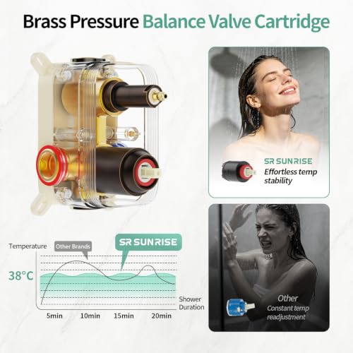 Image of SR SUN RISE 12 inch Shower Faucet Set with Shower Slide Bar,Oil Rubbed Bronze