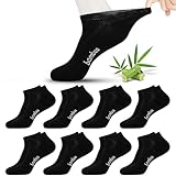 Jeasona 8 Pares Calcetines Bambu Hombre 43-46 Calcetines Diabeticos Hombr Tobilleros Negro Antisudor Transpirables Finos sin Goma Meias Homem Verano
