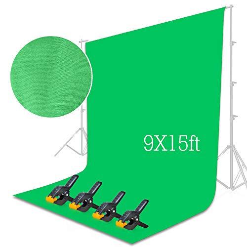 Emart Green Backdrop Background Screen 9 x 15 ft Muslin Photo Video Backdrop