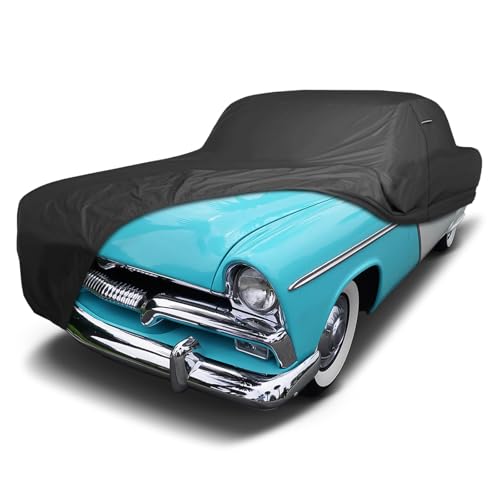Image of iCarCover Premium Custom Car Cover for 1954-1961 Plymouth Belvedere Station Wagon Heavy Duty Waterproof All Weather UV Sun Protector Custom Full Exterior Indoor Outdoor Protection Car Cover (Black)