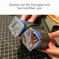 Solarfilter Bogen 100x100mm für Teleskope, Fernglas & Kameras - DIY Solarfolie für Sonnenflecken- & Finsternisbeobachtung - Absolute Eclipse, OD 5.6, ISO 12312-2 geprüft – Ansicht 3
