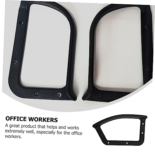 Veemoon 2pcs Office Chair Ring Arm Replacement Parts Office Desk Accessories Desk Chair Plastic Chairs Armchair Rest for The Arms Arm Rest for Desk Office Chair Armrest Fixing Angle Black