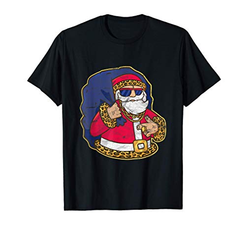 Ugly Christmas Xmas Natale Rapper Babbo Natale Maglietta
