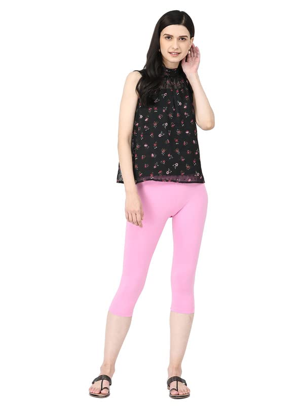 Image of Robinbosky Premium Stretchable Cotton Capri Legging for Women | Suitable for Formal wear & Casual wear | High-End Elastic Makes. The Leggings Squat Proof and Durable for Travel, Yoga, & Workout.