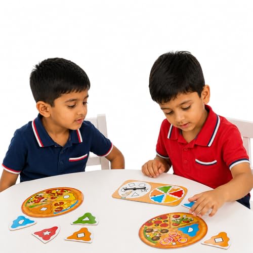 Image of Orchard Toys Pizza, Pizza Matching Board Game for Kids | Colour & Shape Matching Game | Educational Learning Toy | Teachers Tested Board Games | Preschool Board Games | Age 3-7 Years