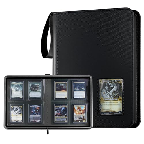 ProCase Classeur Toploader Portable 4 Poches Contenant 144 Cartes, Album pour Cartes à Collectionner pour Transporter, Toploader Binder Compatible TCG, MTG...
