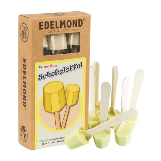 Vegane weiße Bio Schokolade mit Mandel | 7 Stück am Stiel in Geschenkbox | Ohne Milch, laktosefrei & fair gehandelt | Edle Trinkschokolade aus Edelkakaobutter –