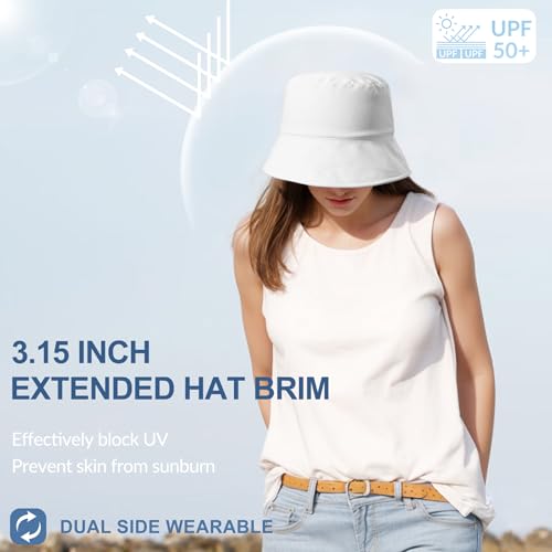 Sukeen Chapéu bucket para homens e mulheres chapéu de sol de praia de verão reversível embalável UPF