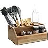Navaris acacia wood cutlery holder kitchen utensil cutlery organizer or condiment holder wooden cutlery trays to store condiments utensils and more  urban country home decor