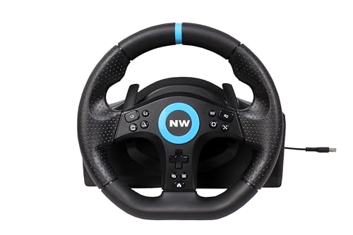 Image of New World V22-P5 Racing Wheel for PS5 (Compatible with PS5 Games ) ,Gaming Steering Wheel for PC ,PS4,Xbox one ,Xbox series ,Switch with Pedals Integrated Shifter and Vibration 270 Degree P5 adapter Included