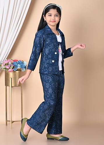 Image of Girls Sparkly Corduroy Co-ord Set, Jacket and Pants, Outfit, Formal Occasion Dress