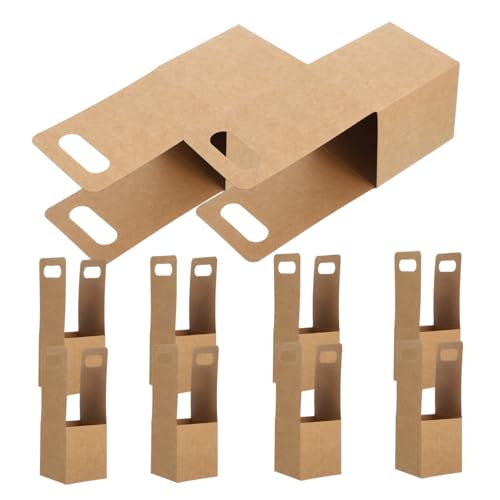 NAMOARLY Takeout Cup Carrier Bag 10pcs Paper Drink Carrier Holder Single Cup Holder for Cold Hot Beverages