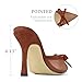 XUNHGAXE Kitten Heels Mules for Women Pointed Closed Toe Slip on Stiletto Heels Sexy Dressy Pumps Shoes Vintage Trendy-Brown-11