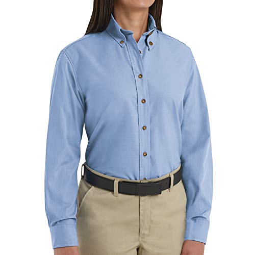 Red Kap Women's Standard Poplin Dress Shirt, Light Blue, 24