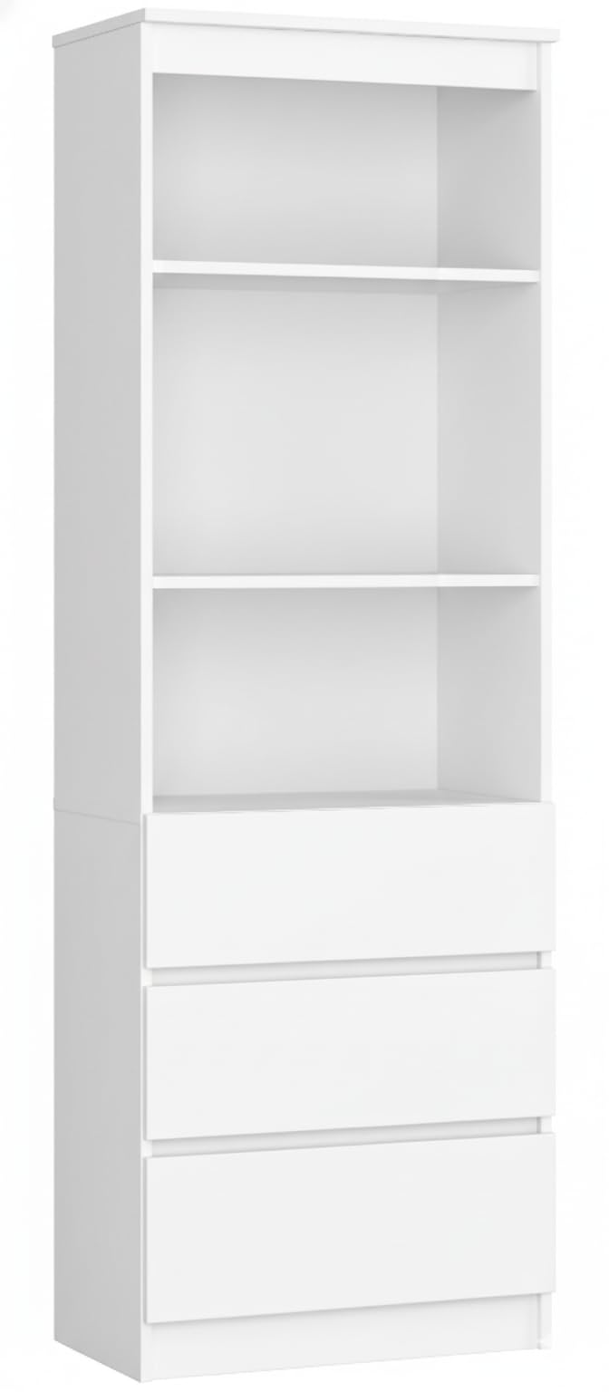 Home Collective Armoire à 3 tiroirs Blanc Largeur 60 cm Hauteur 180 cm