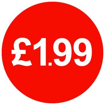 30mm Price Stickers Pack of 1000 - Red - £1.99 — image 1