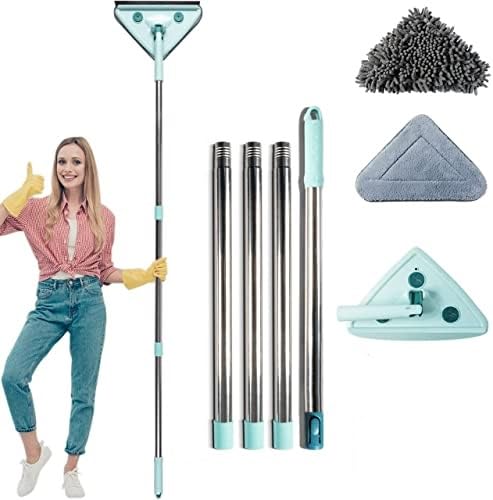 Clefairy Rotatable Triangle Mop with Long Handle Microfiber Flat Floor mop Rotatable Cleaning Brush Glass Wiper Window Cleaner Floor Cleaning Car Glass Cleaning Scraper Dust Mop (Triangle mop-75 inch) (B0BNLF7VPP) Amazon Price History, Amazon Price Tracker