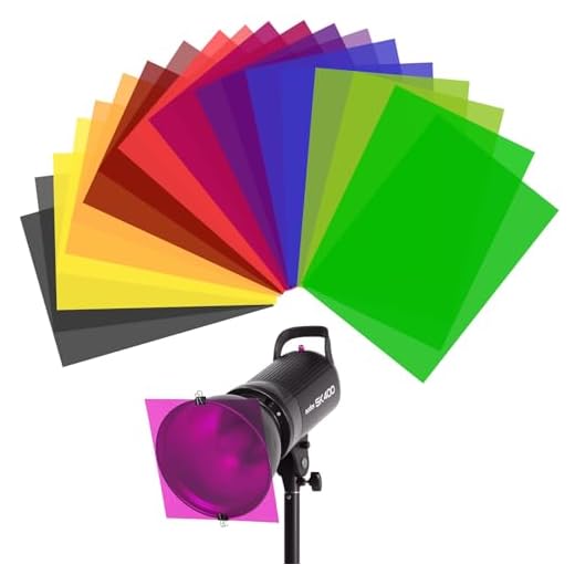 WEINIDASI 20 Piezas Filtros de Colores Transparentes Gelatinas Fotográficas superpuestas,Fotográfico de Compensación Corrección de Color Transparente Flash Filter Película Cámara Foco Estroboscópico