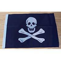 Silverbak PIRATE FLAG - 45cm x 30cm - 18\" x 12\" - Skull & Crossbones