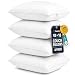 Foamily Set of 4-18 x 18 Premium Hypoallergenic Stuffer Pillow Inserts Sham Square Form Polyester, 18" L X 18" W, Standard/White