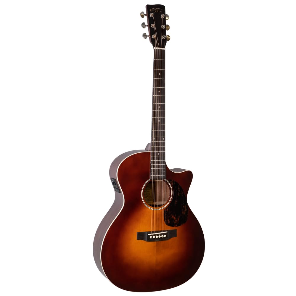 Recording King Road King Pro Grand Auditorium Cutaway Acoustic-electric Guitar - Transparent Brown Burst
