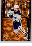 2025-26 Upper Deck Series 1 Hockey Dazzlers Orange DZ-35 Bowen Byram Buffalo Sabres Official NHL Trading Card (Stock Photo Shown, Near Mint or Better Condition)