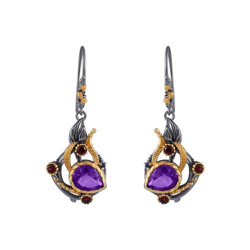 Boucles d'oreilles pendantes argent sterling 925 pierre naturelle femme