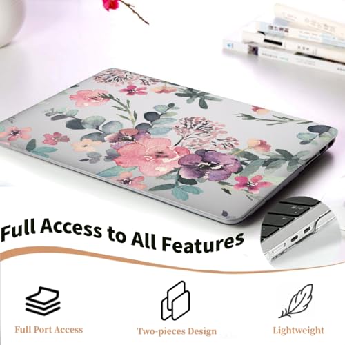 Carcasa MacBook Pro 14 de plástico rígido duradero con estampado botánico lila 5