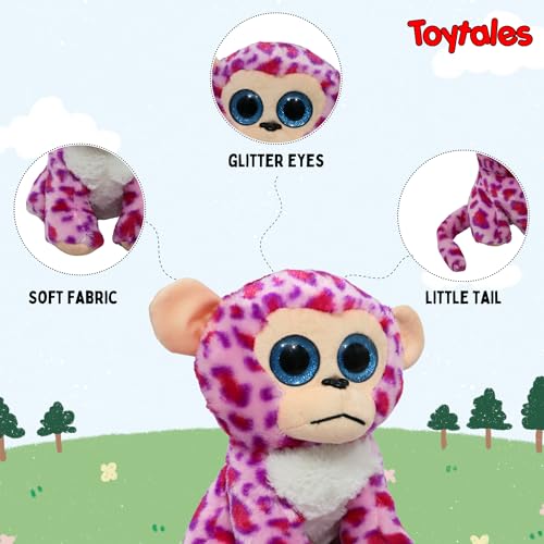 Image of TOYTALES Little Monkey Plush - Soft & Cuddly Stuffed Animal with Sparkly Eyes - 22CM (Multicolor)
