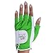 Lady Classic Half Glove (Left Hand), White and Green, Medium