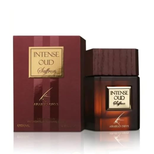 Paris Corner Intense Oud Saffron Perfumed Water Unisex 100 ml Eau de Parfum Perfume Árabe Perfume Rosa y Azafrán
