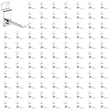 Yauhar 100Pcs Heavy Duty Slat Wall Display Hooks Bulk Set, Slatwall Accessories Pegboard Gridwall Display Hook Slat Wall Shelf Brackets for Retail Home (Silver, 2 Inches/5 CM)