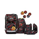 ergobag cubo light Set ergonomischer Schulrucksack, extra leicht, Set 6-teilig inkl. Seitentaschen, 780 g