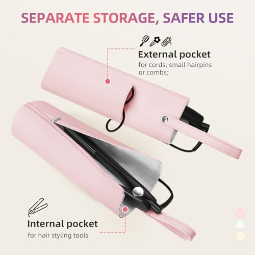 Alfombrilla y bolsa resistente al calor 2 en 1 para herramientas de cabello miniatura 5