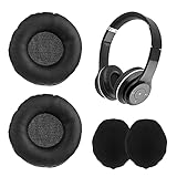 Almohadillas de Repuesto para Auriculares 60mm Cascos Almohadillas de Repuesto Almohadillas Redondas para Auriculares,Universal Almohadillas de Espuma de Cuero Compatible Sony,AKG,Phiplips(Negro)