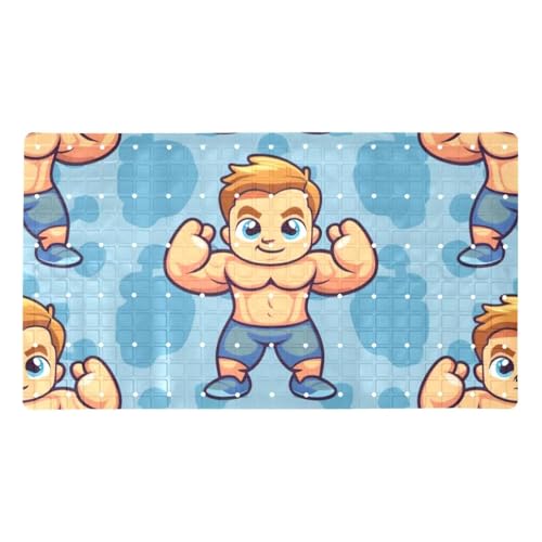 Tapis de bain antidérapant PVC extra long avec ventouses pour douche
