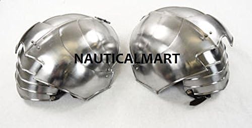 Avenger Pauldrons - 18 Gauge Steel Shoulder Guard- Metallic - One Size Armour