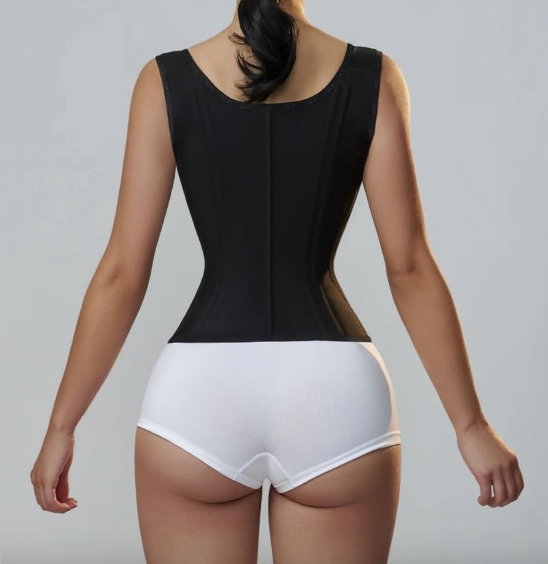 Latex shaping vest style tummy cincher, retro outer wear zipper buttoned body shaping top3