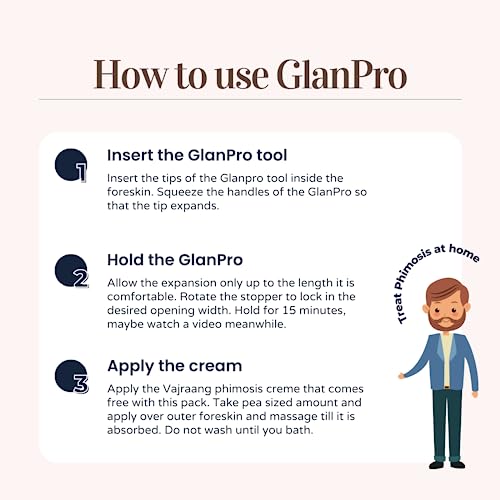 Image of Vajraang GlanPro - Stretching tool for phimosis | Ergonomic & Safe to use | with Phimosis cream and Safe Pouch and stopper | Works on pinhole phimosis to Type 1