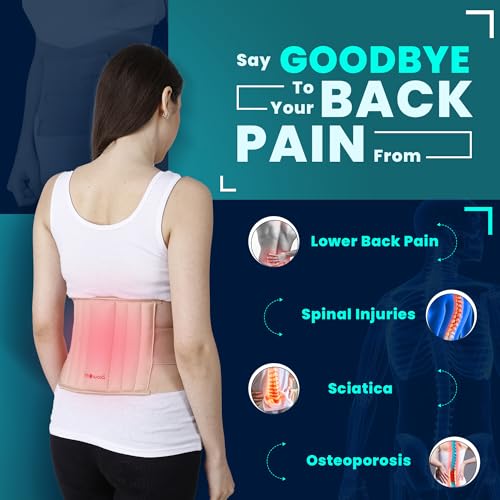 Image of Orthowala LS Support Belt for Back Support Pain Reliever Enhance Back Posture - Size-XL- 41 to 44 Inches - Beige color